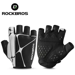 Cykelhandskar Rockbros Cycling Gloves Half Fing Finger Product Satchable MTB Road Cykelhandskar Män Kvinnor Sport Wear Resistant Bike Equipment 230727