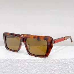 Kattögon solglasögon damer designers pr141ws brun acetat fiber kattglasögon rektangulär ram röd logotypglasögon modemärke solglasögon