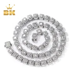魅力The Bling King 10mm Square Clustered Tennis Chain Men's Bracelet Hiphop Link Iced Out Baguettecz Cubic Zirconia Rock Jewelry 230727