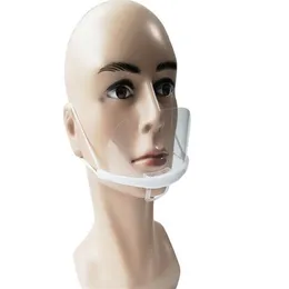 Jednorazowe plastikowe przezroczyste maskę przezroczystą soczewki uśmiech antyfogowe kropelki restauracje restauracje Maski cateringowe całe 20 szt. 2926