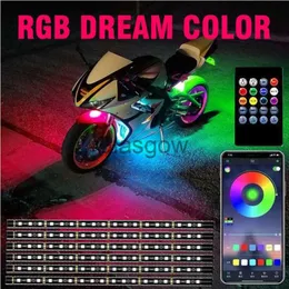 Motorcycle Lighting 1set RGB LED Car Dream Color Underglow Underbody Strip Light For Motorcycle Universal Atmosphere Lamp With APP Control 12V x0728