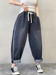 Women's Jeans Max 2023 Japanese Design Fashion Pants Spring Women's Luxury Vintage Striped Jeans Women's Loose Casual Denim Hougong Trauthers Z230728