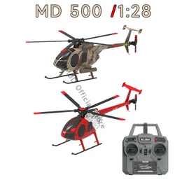 Intelligent UAV MD 500 Defender 1 28 Skala av 2,4G 4CH RC 6 Axis Gyroscope FlyBarless Altitude Helicopter RTF Dual Brushless 230727