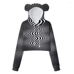 Men's Hoodies Bear Ears Cropped Sweatshirt Women's Sweater Sexy Fashion Hoodie Sportswear Trend 24