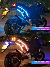 Мотоциклетное освещение 2pcsmotorcycle светодиодное сканирование Протоловая вода, декоративная модификация мягкого света Водонепроницаемое красочное мотокросс Mototaillight X0728