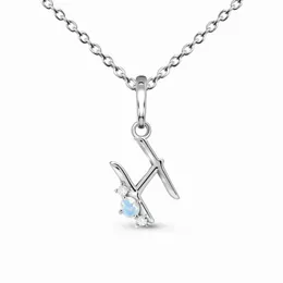 Collana con ciondolo in pietra al chiaro di luna con lettera H in argento sterling S925 di vendita calda Gioielli versatili alla moda con senso del design piccolo