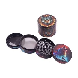 Nuovo 50MM Colorato Fumo In Lega di Zinco Testa di Lupo Erba Secca Tabacco Grind Spice Miller Grinder Crusher Grinding Chopped Hand Muller Preroll Rolling Cigarette Holder