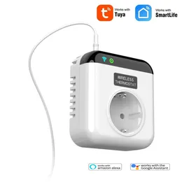 Smart Power Plugs Tuya WiFi Thermostat Thermoregulator Smart Temperatur Control System 220v Smart Plug Socket Power Monitor Alexa Google Home HKD230727