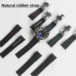 21mm 20mm Soft Silicone Rubber Watchband Durable Stainless Steel Pin Buckle for SUB GMT SEA Watch Bracelet Colorful Tools240R