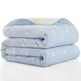 Filtar Swaddling Muslin Baby Toddler Filt 100 bomullsbäddsduk Täck Premium 6 Lager GASE BEACHABLE SUPER SOFT SPANDA STROLLER SWADDLE WRAP 230727