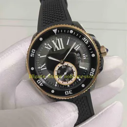 Real po męskie z oryginalnym zegarem pudełka męska czarna bransoletka 42 mm gumowa bransoletka W2CA0004 Mężczyzn Automatyczne zegarki Sport na rękę 2742