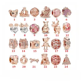 925 Sterling Silver Charm Original Pearl Pandora Rose Gold Crown Carriage Hollow Present Box Diy Pärled Lady Jewelry Fashion Accessories Gratis leverans