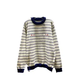 Męskie designerskie swetry Red Star Paris Stripe Stripe Mały żakardowy list Sweater Paris Apparel Black White S-2xl