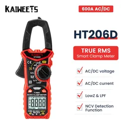 Clamp Meters Kaiweets HT206D AC DC Digital Clamp Meter Multimeter Pinza Amperimetrica True RMS High Precision Capacitance NCV OHM Hz Tester 230728