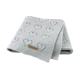 Filtar Swaddling Baby Sticked Born Bebes barnvagn Bäddar Täcken Bomull Toddler Kids Wrap Infantil Unisex 100 80cm 230727