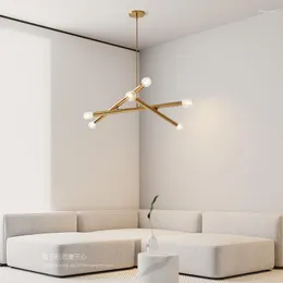 Pendant Lamps Nordic Minimalist Post-modern Bedroom Chandelier Creative Personality Stainless Steel Restaurant Intelligent LED Decorative