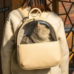 Saco de transporte para animais de estimação com vários bolsos para armazenamento conveniente de mochila confortável de dois ombros para sair portátil