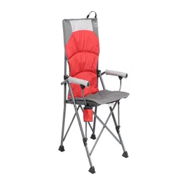 Wisteria Hard Arm Camping Chair, Red and Gray, Adult