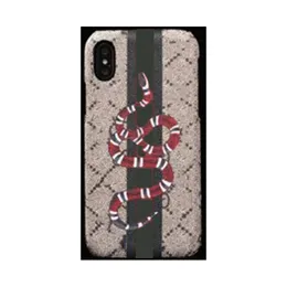 Capas de celular clássicas de designer para Apple iPhone 14 Plus 13 12 11 Pro Max Samsung S23 S22 S21 Note 20 Ultra luxo Couro PU Mobile Back Covers Fundas Cinza Stripe Snake