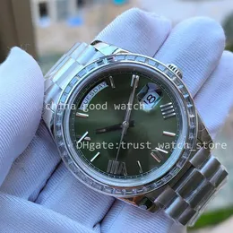 9 Style 40MM Watches Diamond Bezel Green Rome Dial Watch Super BP Factory Stainless Steel Automatic Movement BPf Wristmaps Sapphir294W