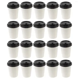 Disposable Cups Straws 50 Pcs Takeaway Cup Espresso S Glass Coffee Lids Paper Tableware Treated