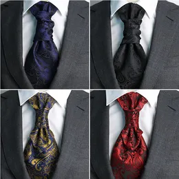 ترابط الرقبة Tuxedo Ascots Tie Cravat 10*35cm Mans Suit Suit Double Hong Kong Neckwear Gentleman Neckties Party Pre-Tive Men Gift 230728