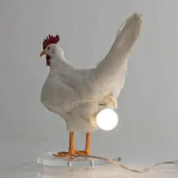 Other Event Party Supplies Taxidermy Chicken Lamp Decoration Creative Simulation Laying Hens Animal Eggs Light Home Holiday Gift Ornamnets 230729