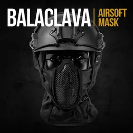 Caschi da ciclismo Maschera integrale tattica Caccia Tiro Maschera per la testa Maschera da ciclismo militare traspirante per Paintball Airsoft all'aperto 230728