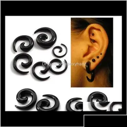 Andere Drop Lieferung 2021 Acryl Spiral Expander Schwarz Tapers 100 Teile/los Mode Körper Piercing Schmuck 2-20mm Ohr Stecker I7Ciy Dht13