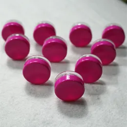 100PCS rosa rote Abdeckung 3G Plastikflasche Kosmetikbehälter Augencremeglas Leere Probenverpackung kleine runde Flaschen3322