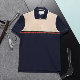 818 Designer Men's Tee New cotton crease resistant breathable T-shirt lapel commercial fashion casual print high-end POLO short sleeve M-3XL