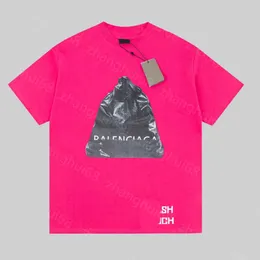 23SSカジュアルTシャツデザイナーTシャツ夏の男性服丸い首のピュアコットンブラックゴミ袋の手紙印刷男女のための短袖Tシャツ印刷メンズ服a1