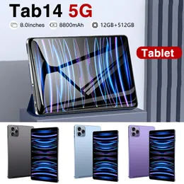 Gobal Version New TAB14 Tablet Pc 8 Inch Android 12 Bluetooth 12GB 512GB Deca Core Google Play WPS 5G/4G WIFI Hot Sales Laptop