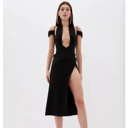 Lässige Kleider 2023 Designer handgefertigtes sexy One-Shoulder-Kleid Elegante Rayon-Schleife Slim Fashion Party
