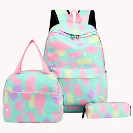 배낭 3PCSSET 십대 배낭 학교 가방 조절 가능한 스트랩 패션 여행 배낭 방수 백 rucksack kid child backpack 230729