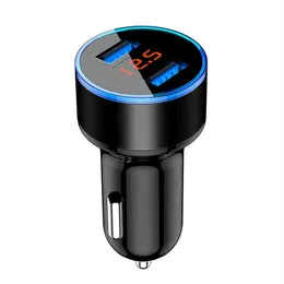 Universal Car Charger USB Vehicle DC12V-24V 5V 3 1A Dual 2 Port Power Adapter med spänning Display High Quality325Q