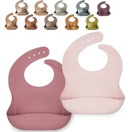 28 färger Baby Silicone Feeding Bib Cartoon Waterproof Food Grade Nyfödd förkläde Justerbar ins saliv handduk