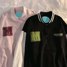 Kadın Ceketleri Houzhou Beyzbol Ceket Kadınlar Büyük Boy Vintage Y2K Street Giyim Koleji Varsity Pink Ceketler Kore Moda Bombacı Ceket 230728