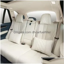 Sitsdynor Premium Nappa Leather Car Rest CUDHION Huvudstöd Neckkuddar för Benz Maybach Sclass Pillow Accessories Drop Delivery Dhal4