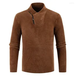 Maglioni da uomo 2023 Autunno Inverno Caldo Addensare Visone Moda Casual Elegante Pullover lavorato a maglia Trendy Luxury Design Dolcevita