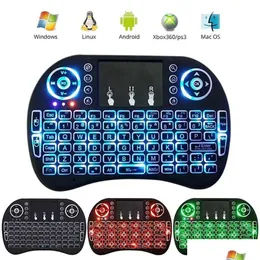 Tangentbord i8 2.4G Flying Squirrel Mini Wireless Keyboard Dry Litium Electric Three Color Backlight Running Horse Light Drop Delivery Dhrxy