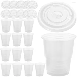 Copas descartáveis canudos 50 conjuntos de frutas copos de fruta Plástico Party Drink bebendo suprimentos de verão portáteis Acessórios decorativos de água