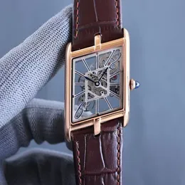 Orologio meccanico automatico da uomo serie cava quadrilatero serbatoio