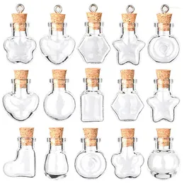 Lagringsflaskor 10 enheter DIY Önskar flaska mini glasburk transparent korkhänge