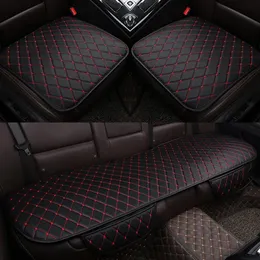 Car Seat Covers 3PCS Automobiles Protection Cushion Full Set PU Leather Universal Auto Interior Accessories Mat Pad175S