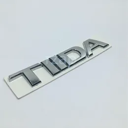 Nissan Tiida 레터 로고 실버 자동 후면 트렁크 배지 이름 플레이트 스티커 288e에 대한 3D 자동차 엠블럼