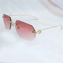 52% rabatt på solglasögon 2023 Metal Mens Carter Designer Glasögon Kvinnor Kör nyanser Summer Cool Decoration Protect Rimless Sungaskajia New