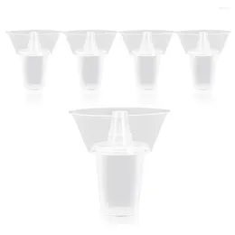 Disposable Cups Straws 5 Sets Vasitos Con Tapadera Para Postres Cup Small Beverage Thickened Snack Bowl Popcorn Combined Food Pp Accessories