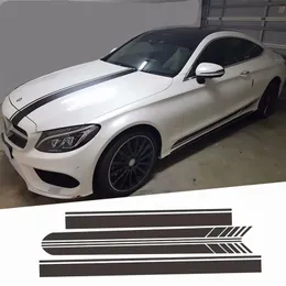 For Mercedes Whole Sticker Racing Line Car Hood Roof Tail Body Decorative Decal Side Skirt Stickers Fit for Benz A B C E S class280J