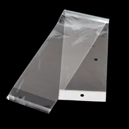 OPP Clear Plastic Package Wig Bag Self Adhesive Package Lång transparent polyväska för förpackning Hårstycke Hårförlängning Pouch211i